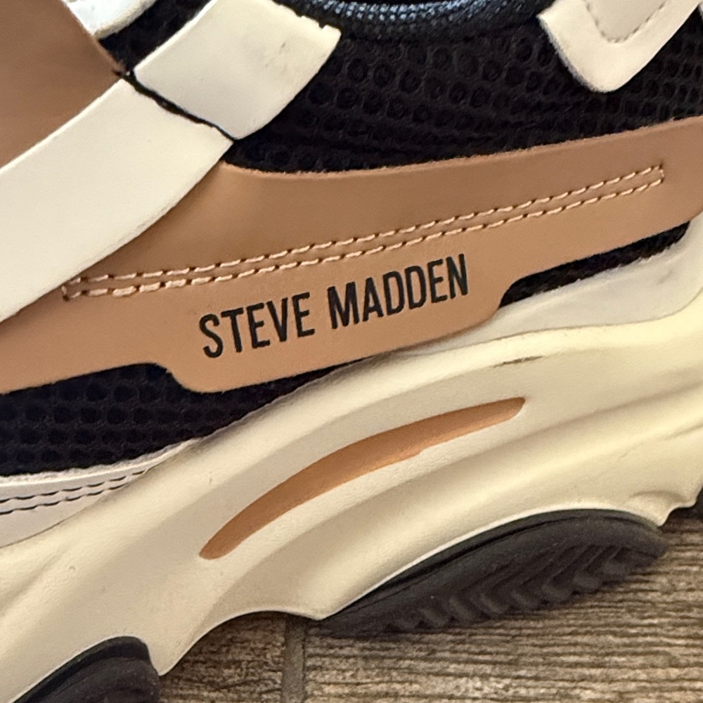 Steve Madden Women’s Black, White, and Brown Sneakers - Picture 2 of 8